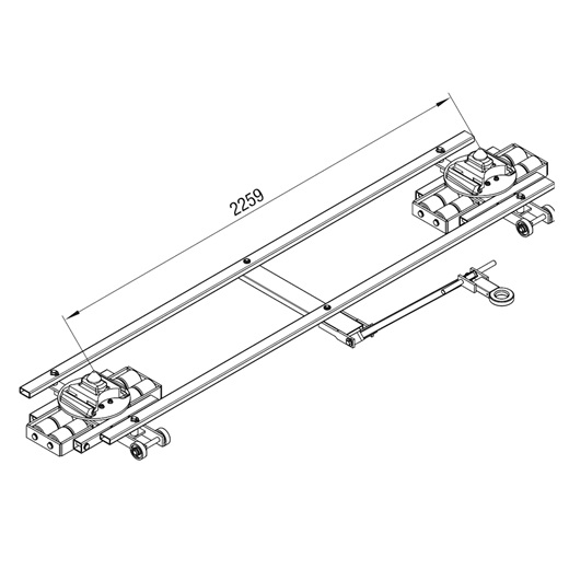 Exploded view of the GKS FL12-c transport chassis, with a load capacity of 12 metric tons