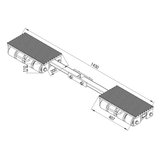 Exploded view of the GKS F12 transport chassis, 12 metric tons load capacity