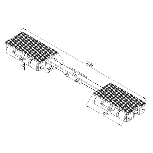 Exploded view of the GKS F18 transport chassis, with a load capacity of 18 metric tons