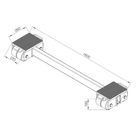 Exploded view of the GKS F20 transport chassis, 20-metric-ton load capacity