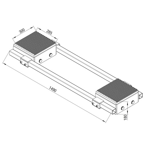 Exploded view of the GKS F30 transport chassis, 30-metric-ton load capacity
