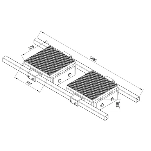 Exploded view of the GKS F40 transport chassis, 40 metric tons load capacity
