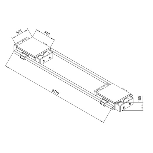 Exploded view of the GKS F60 transport chassis, 60 metric tons load capacity