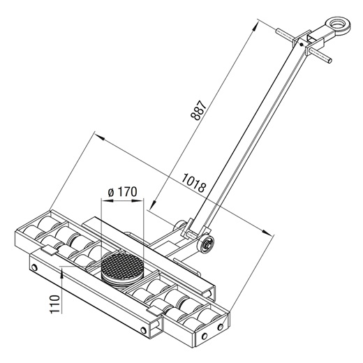 Exploded view drawing of the GKS L18 transport undercarriage, 18 metric tons load capacity