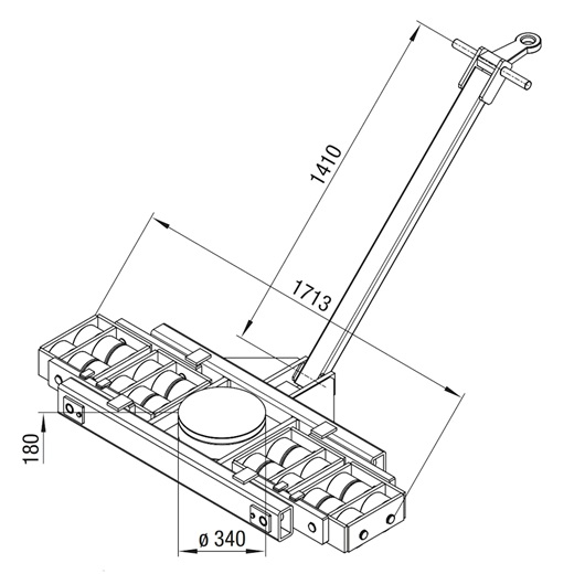 Exploded view of the GKS L60 transport chassis, with a load capacity of 60 metric tons