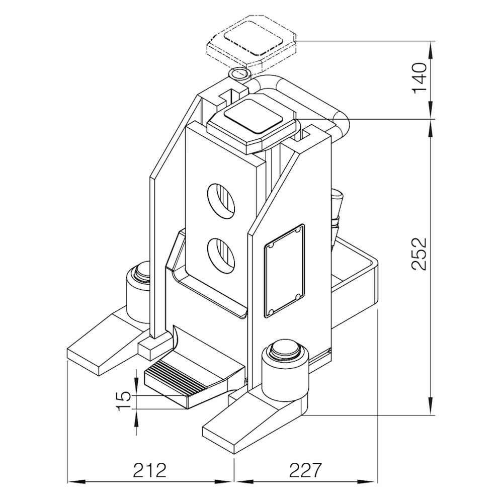Exploded view of the V5-EX hydraulic lift / machine jack with a 5-metric-ton load capacity