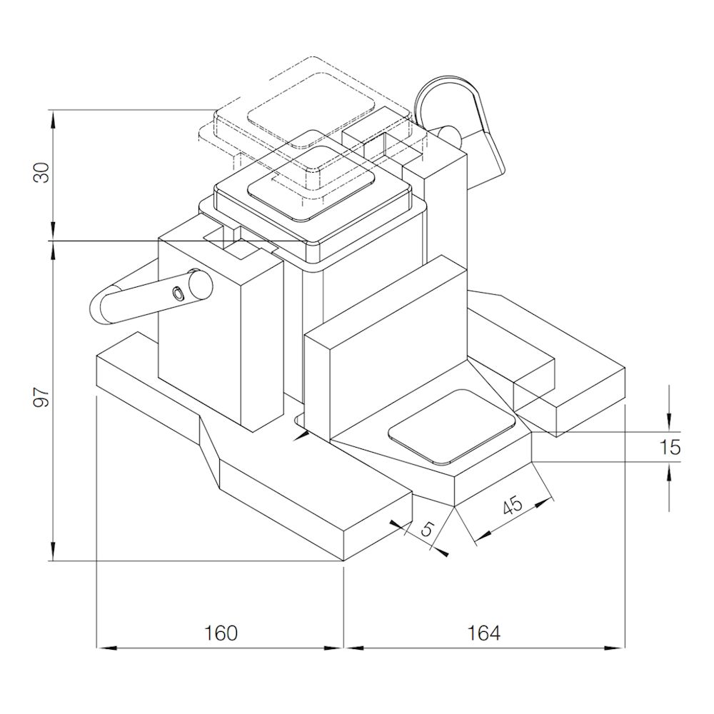 Exploded view of the V5KK-EX hydraulic lift / machine jack with a 5-metric-ton load capacity